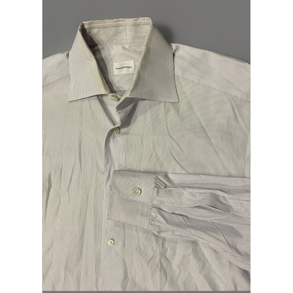 Ermenegildo Zegna Business‎ Casual Purple Pin Stripe Shirt 39/15.5